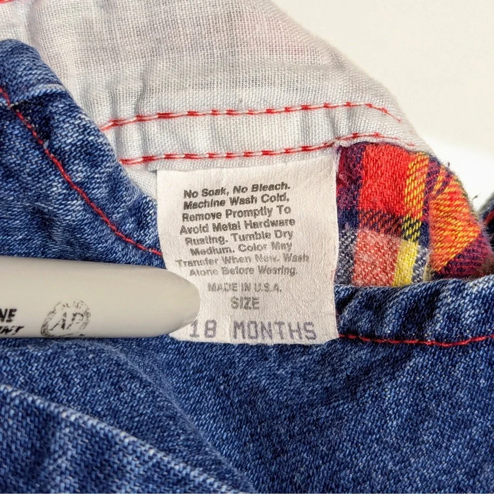 Vintage Osh Kosh Bgosh Rainbow Blanket Lined Bib Overalls 80s Toddler 18 Months